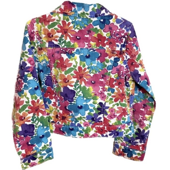 CHILDREN’S PLACE Floral Jean Jacket Button Front Girl’s Sz S 5/6 - Picture 2 of 7